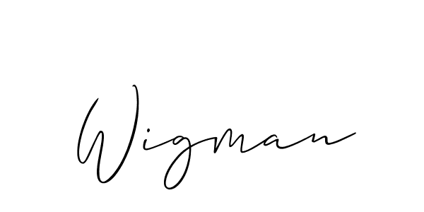 Create a beautiful signature design for name Wigman. With this signature (Allison_Script) fonts, you can make a handwritten signature for free. Wigman signature style 2 images and pictures png