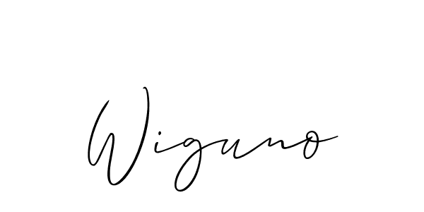 Use a signature maker to create a handwritten signature online. With this signature software, you can design (Allison_Script) your own signature for name Wiguno. Wiguno signature style 2 images and pictures png