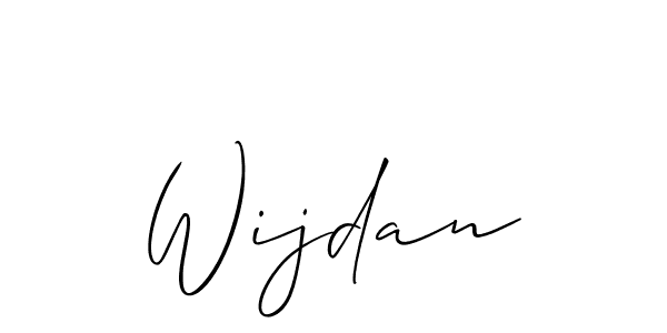The best way (Allison_Script) to make a short signature is to pick only two or three words in your name. The name Wijdan include a total of six letters. For converting this name. Wijdan signature style 2 images and pictures png