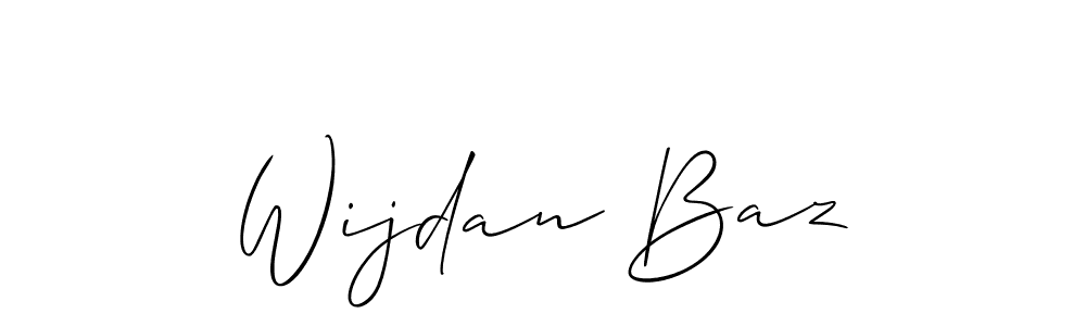 How to make Wijdan Baz name signature. Use Allison_Script style for creating short signs online. This is the latest handwritten sign. Wijdan Baz signature style 2 images and pictures png