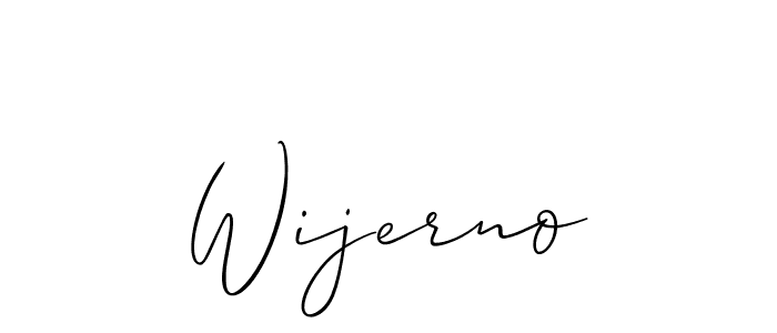 How to make Wijerno name signature. Use Allison_Script style for creating short signs online. This is the latest handwritten sign. Wijerno signature style 2 images and pictures png