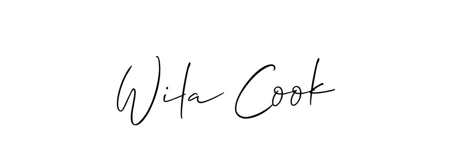 Design your own signature with our free online signature maker. With this signature software, you can create a handwritten (Allison_Script) signature for name Wila Cook. Wila Cook signature style 2 images and pictures png