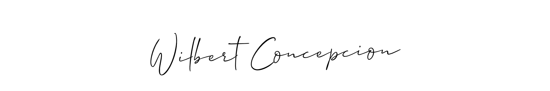 Use a signature maker to create a handwritten signature online. With this signature software, you can design (Allison_Script) your own signature for name Wilbert Concepcion. Wilbert Concepcion signature style 2 images and pictures png