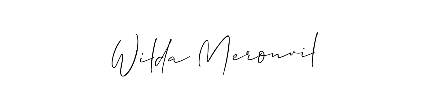 Design your own signature with our free online signature maker. With this signature software, you can create a handwritten (Allison_Script) signature for name Wilda Meronvil. Wilda Meronvil signature style 2 images and pictures png