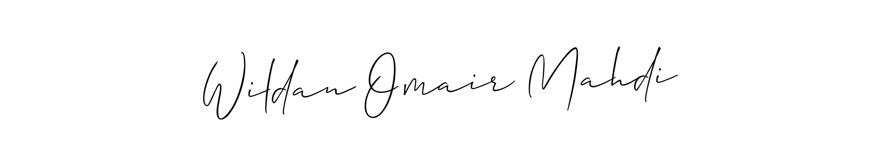 Make a beautiful signature design for name Wildan Omair Mahdi. With this signature (Allison_Script) style, you can create a handwritten signature for free. Wildan Omair Mahdi signature style 2 images and pictures png