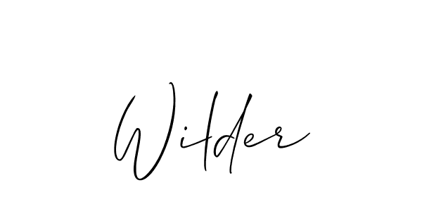 Use a signature maker to create a handwritten signature online. With this signature software, you can design (Allison_Script) your own signature for name Wilder. Wilder signature style 2 images and pictures png