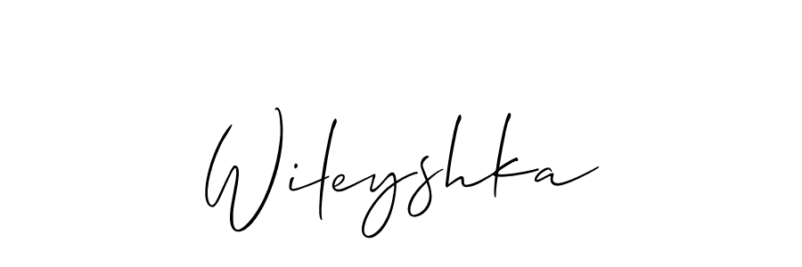 if you are searching for the best signature style for your name Wileyshka. so please give up your signature search. here we have designed multiple signature styles  using Allison_Script. Wileyshka signature style 2 images and pictures png