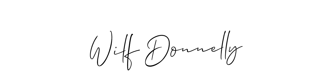 How to make Wilf Donnelly signature? Allison_Script is a professional autograph style. Create handwritten signature for Wilf Donnelly name. Wilf Donnelly signature style 2 images and pictures png