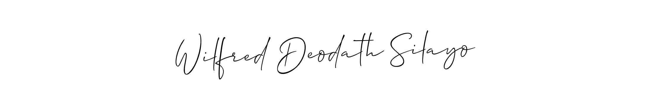 Make a short Wilfred Deodath Silayo signature style. Manage your documents anywhere anytime using Allison_Script. Create and add eSignatures, submit forms, share and send files easily. Wilfred Deodath Silayo signature style 2 images and pictures png