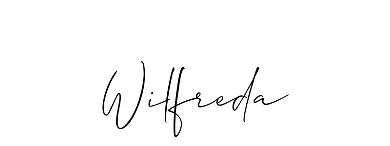 You should practise on your own different ways (Allison_Script) to write your name (Wilfreda) in signature. don't let someone else do it for you. Wilfreda signature style 2 images and pictures png