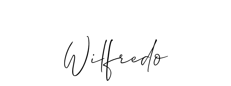 Use a signature maker to create a handwritten signature online. With this signature software, you can design (Allison_Script) your own signature for name Wilfredo. Wilfredo signature style 2 images and pictures png