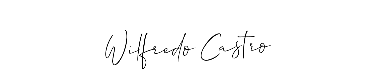 Make a beautiful signature design for name Wilfredo Castro. With this signature (Allison_Script) style, you can create a handwritten signature for free. Wilfredo Castro signature style 2 images and pictures png