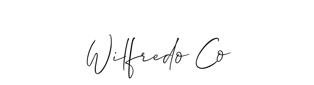 Wilfredo Co stylish signature style. Best Handwritten Sign (Allison_Script) for my name. Handwritten Signature Collection Ideas for my name Wilfredo Co. Wilfredo Co signature style 2 images and pictures png