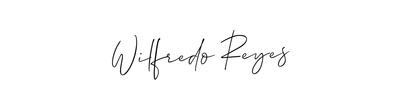 Use a signature maker to create a handwritten signature online. With this signature software, you can design (Allison_Script) your own signature for name Wilfredo Reyes. Wilfredo Reyes signature style 2 images and pictures png