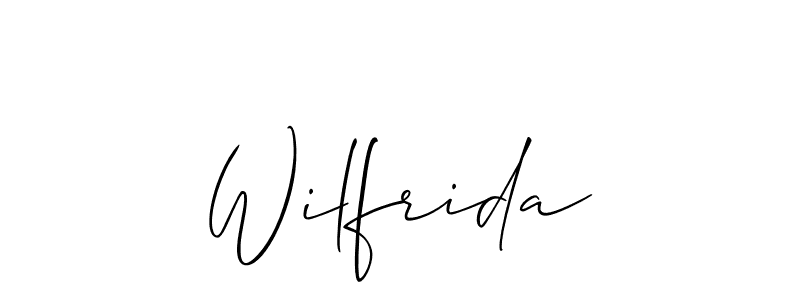 if you are searching for the best signature style for your name Wilfrida. so please give up your signature search. here we have designed multiple signature styles  using Allison_Script. Wilfrida signature style 2 images and pictures png