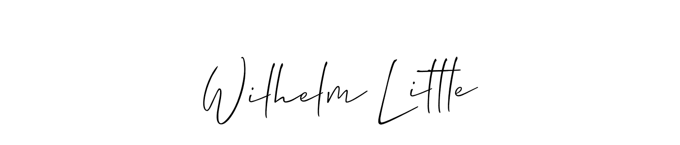 The best way (Allison_Script) to make a short signature is to pick only two or three words in your name. The name Wilhelm Little include a total of six letters. For converting this name. Wilhelm Little signature style 2 images and pictures png