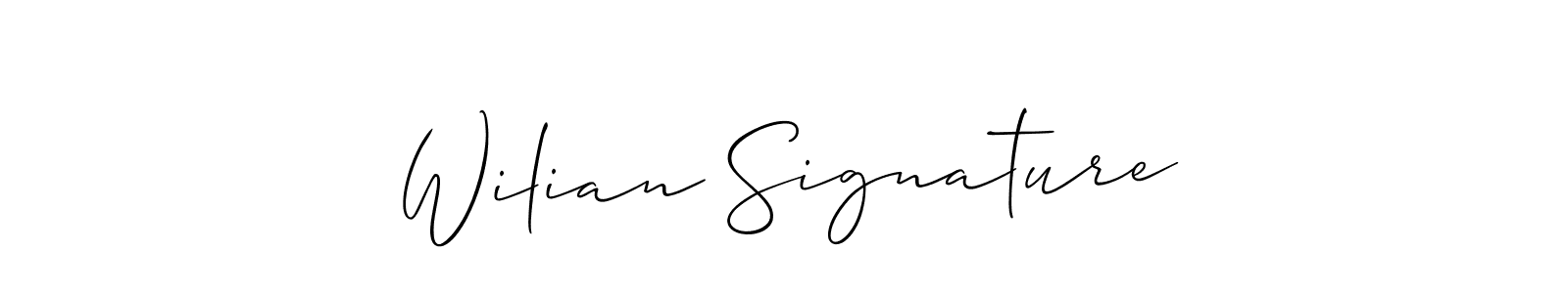 Design your own signature with our free online signature maker. With this signature software, you can create a handwritten (Allison_Script) signature for name Wilian Signature. Wilian Signature signature style 2 images and pictures png