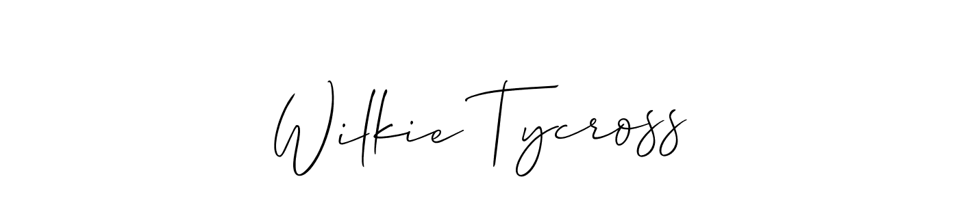 Create a beautiful signature design for name Wilkie Tycross. With this signature (Allison_Script) fonts, you can make a handwritten signature for free. Wilkie Tycross signature style 2 images and pictures png