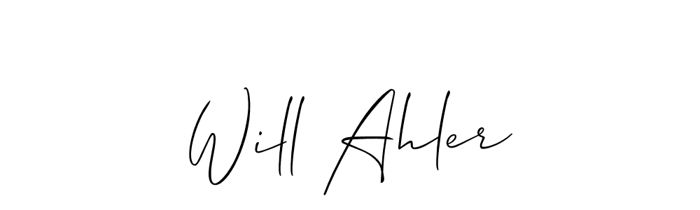 How to make Will Ahler name signature. Use Allison_Script style for creating short signs online. This is the latest handwritten sign. Will Ahler signature style 2 images and pictures png