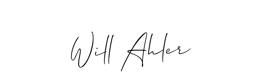 How to make Will Ahler name signature. Use Allison_Script style for creating short signs online. This is the latest handwritten sign. Will Ahler signature style 2 images and pictures png