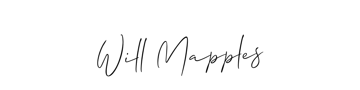 The best way (Allison_Script) to make a short signature is to pick only two or three words in your name. The name Will Mapples include a total of six letters. For converting this name. Will Mapples signature style 2 images and pictures png