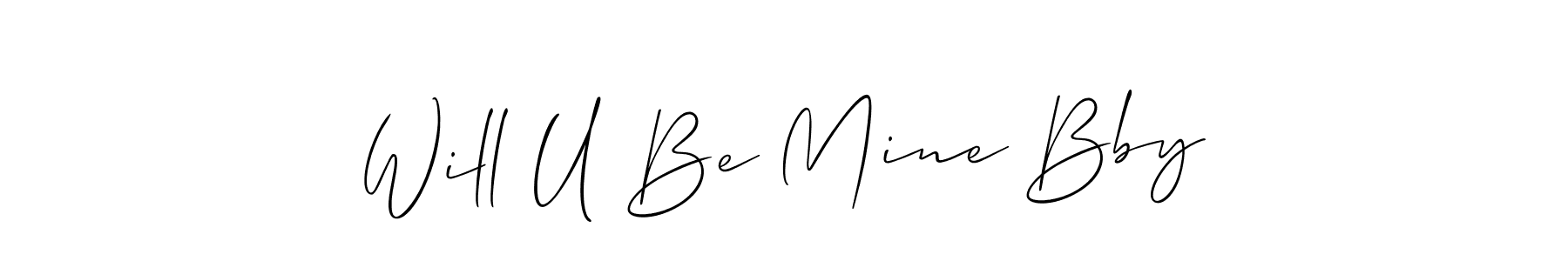 Also You can easily find your signature by using the search form. We will create Will U Be Mine Bby name handwritten signature images for you free of cost using Allison_Script sign style. Will U Be Mine Bby signature style 2 images and pictures png