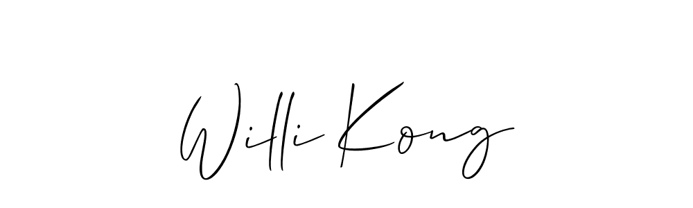 Make a beautiful signature design for name Willi Kong. With this signature (Allison_Script) style, you can create a handwritten signature for free. Willi Kong signature style 2 images and pictures png