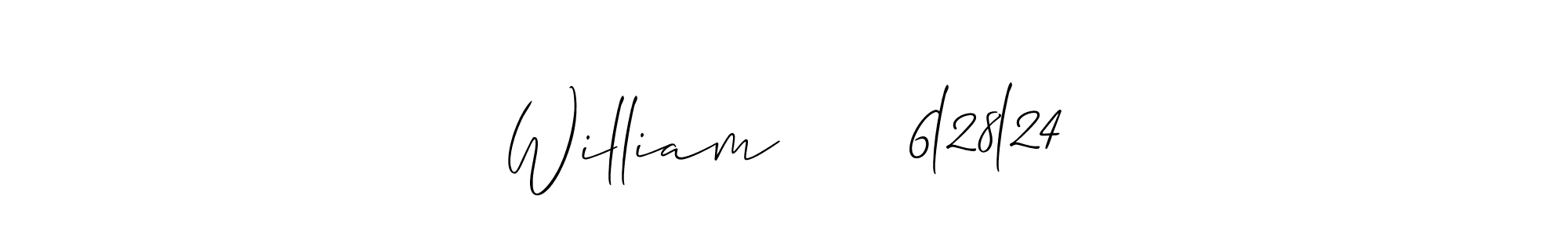 The best way (Allison_Script) to make a short signature is to pick only two or three words in your name. The name William      6l28l24 include a total of six letters. For converting this name. William      6l28l24 signature style 2 images and pictures png