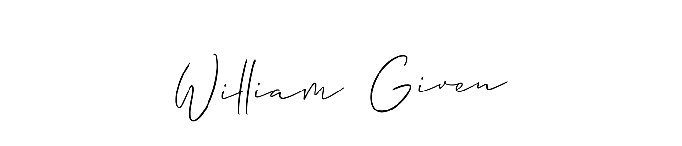 Similarly Allison_Script is the best handwritten signature design. Signature creator online .You can use it as an online autograph creator for name William  Given. William  Given signature style 2 images and pictures png