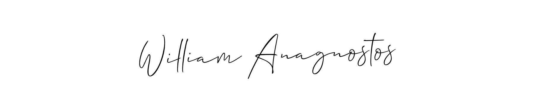 How to make William Anagnostos name signature. Use Allison_Script style for creating short signs online. This is the latest handwritten sign. William Anagnostos signature style 2 images and pictures png