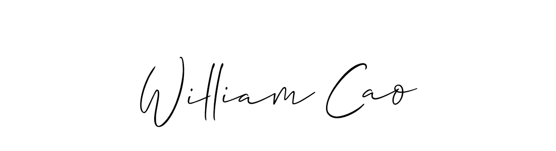 Also we have William Cao name is the best signature style. Create professional handwritten signature collection using Allison_Script autograph style. William Cao signature style 2 images and pictures png