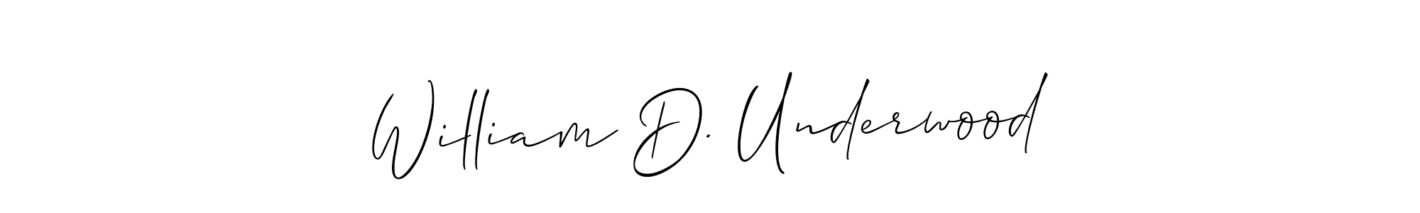 How to make William D. Underwood signature? Allison_Script is a professional autograph style. Create handwritten signature for William D. Underwood name. William D. Underwood signature style 2 images and pictures png