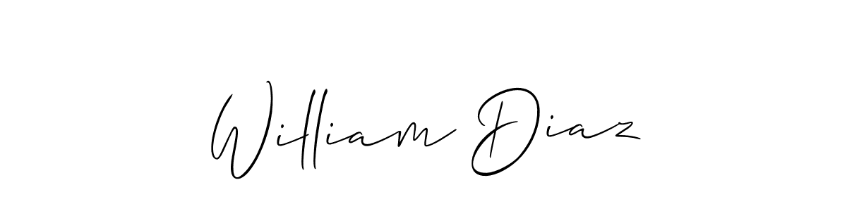 The best way (Allison_Script) to make a short signature is to pick only two or three words in your name. The name William Diaz include a total of six letters. For converting this name. William Diaz signature style 2 images and pictures png