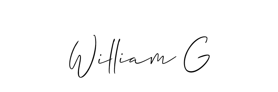 You should practise on your own different ways (Allison_Script) to write your name (William G) in signature. don't let someone else do it for you. William G signature style 2 images and pictures png