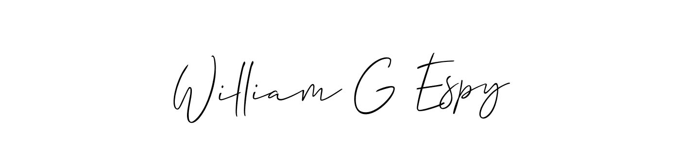 Also You can easily find your signature by using the search form. We will create William G Espy name handwritten signature images for you free of cost using Allison_Script sign style. William G Espy signature style 2 images and pictures png