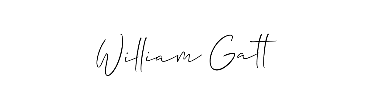 Make a short William Gatt signature style. Manage your documents anywhere anytime using Allison_Script. Create and add eSignatures, submit forms, share and send files easily. William Gatt signature style 2 images and pictures png