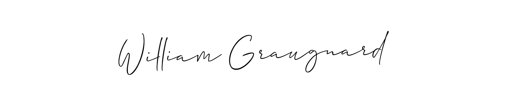 The best way (Allison_Script) to make a short signature is to pick only two or three words in your name. The name William Graugnard include a total of six letters. For converting this name. William Graugnard signature style 2 images and pictures png