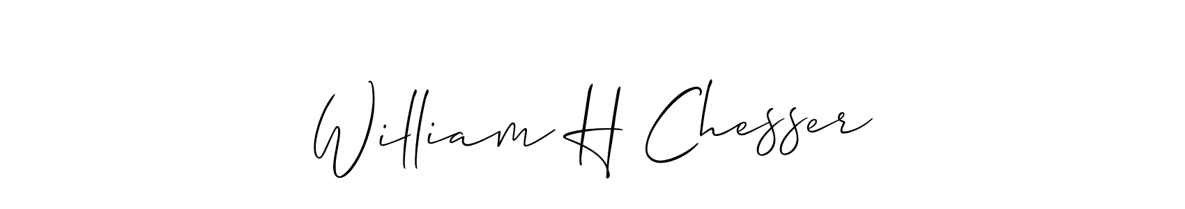 This is the best signature style for the William H Chesser name. Also you like these signature font (Allison_Script). Mix name signature. William H Chesser signature style 2 images and pictures png