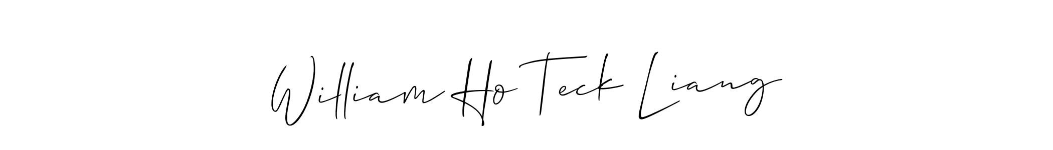 Make a short William Ho Teck Liang signature style. Manage your documents anywhere anytime using Allison_Script. Create and add eSignatures, submit forms, share and send files easily. William Ho Teck Liang signature style 2 images and pictures png
