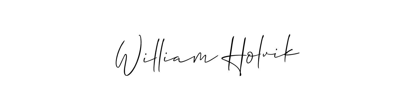Allison_Script is a professional signature style that is perfect for those who want to add a touch of class to their signature. It is also a great choice for those who want to make their signature more unique. Get William Holvik name to fancy signature for free. William Holvik signature style 2 images and pictures png