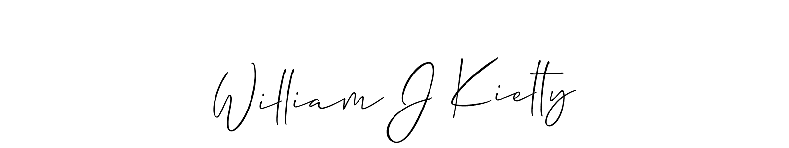 Design your own signature with our free online signature maker. With this signature software, you can create a handwritten (Allison_Script) signature for name William J Kielty. William J Kielty signature style 2 images and pictures png