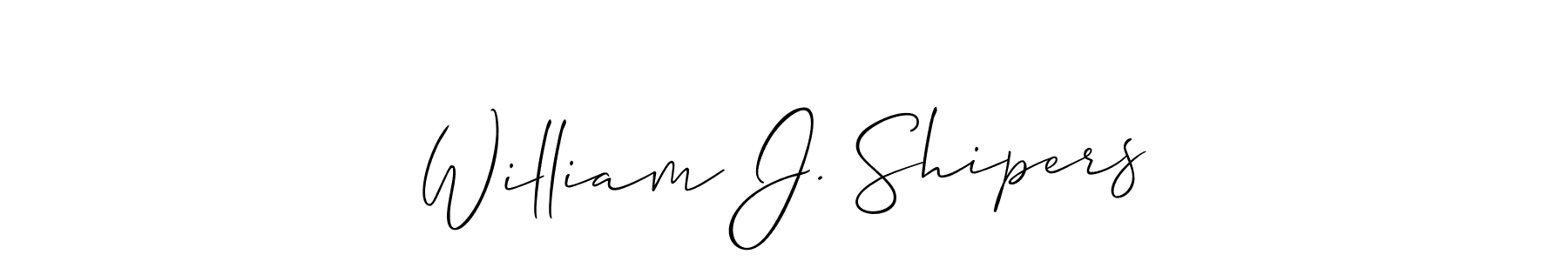 How to make William J. Shipers name signature. Use Allison_Script style for creating short signs online. This is the latest handwritten sign. William J. Shipers signature style 2 images and pictures png