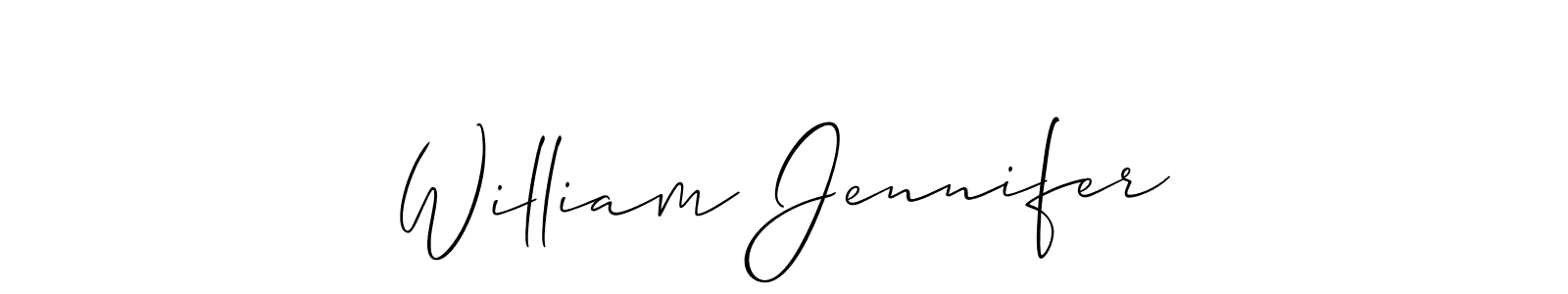 Make a short William Jennifer signature style. Manage your documents anywhere anytime using Allison_Script. Create and add eSignatures, submit forms, share and send files easily. William Jennifer signature style 2 images and pictures png