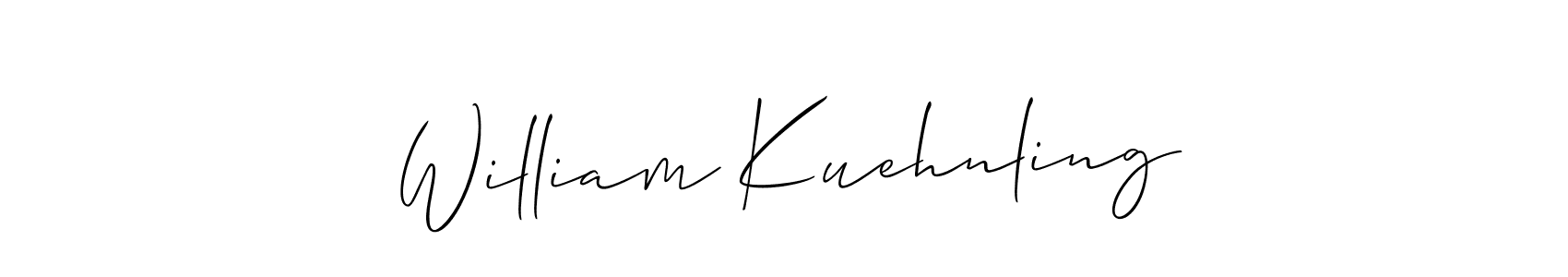 It looks lik you need a new signature style for name William Kuehnling. Design unique handwritten (Allison_Script) signature with our free signature maker in just a few clicks. William Kuehnling signature style 2 images and pictures png