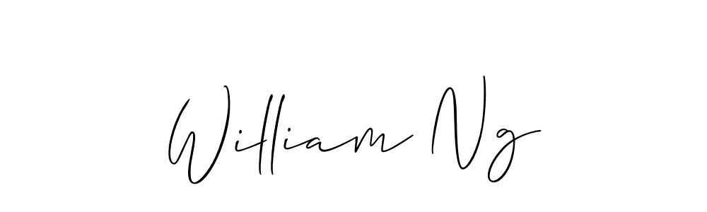 Create a beautiful signature design for name William Ng. With this signature (Allison_Script) fonts, you can make a handwritten signature for free. William Ng signature style 2 images and pictures png