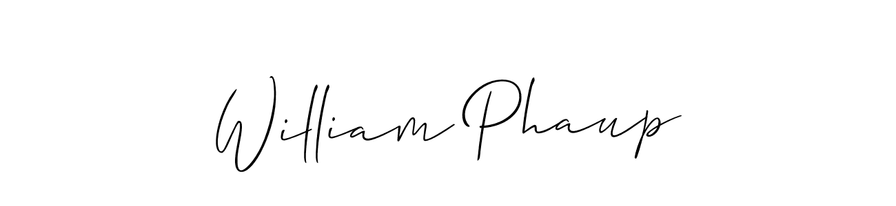 You should practise on your own different ways (Allison_Script) to write your name (William Phaup) in signature. don't let someone else do it for you. William Phaup signature style 2 images and pictures png