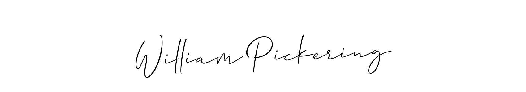 How to make William Pickering name signature. Use Allison_Script style for creating short signs online. This is the latest handwritten sign. William Pickering signature style 2 images and pictures png