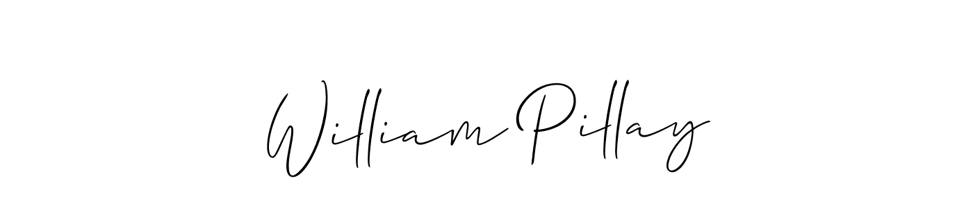 if you are searching for the best signature style for your name William Pillay. so please give up your signature search. here we have designed multiple signature styles  using Allison_Script. William Pillay signature style 2 images and pictures png