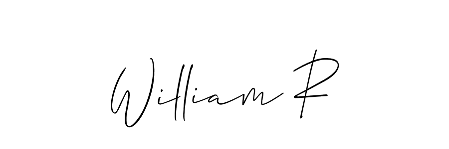 Design your own signature with our free online signature maker. With this signature software, you can create a handwritten (Allison_Script) signature for name William R. William R signature style 2 images and pictures png