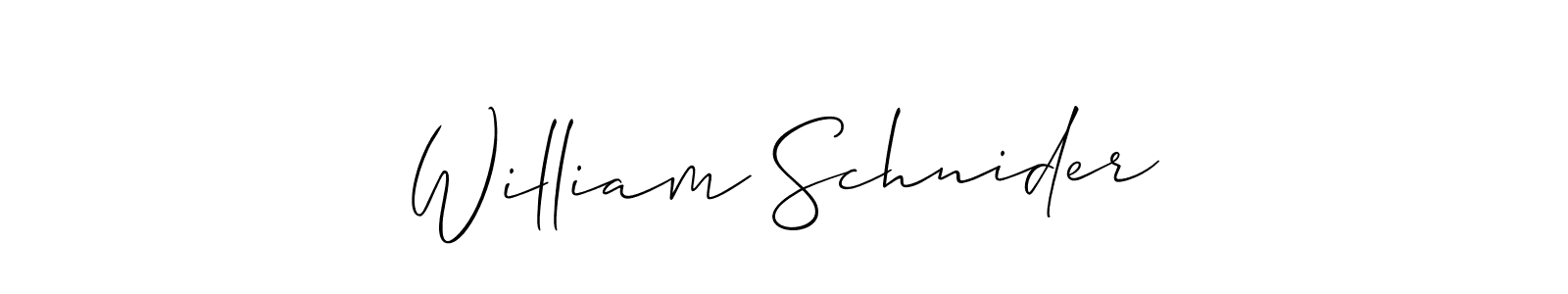 How to Draw William Schnider signature style? Allison_Script is a latest design signature styles for name William Schnider. William Schnider signature style 2 images and pictures png